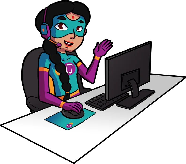 Illustration hey contact heroes