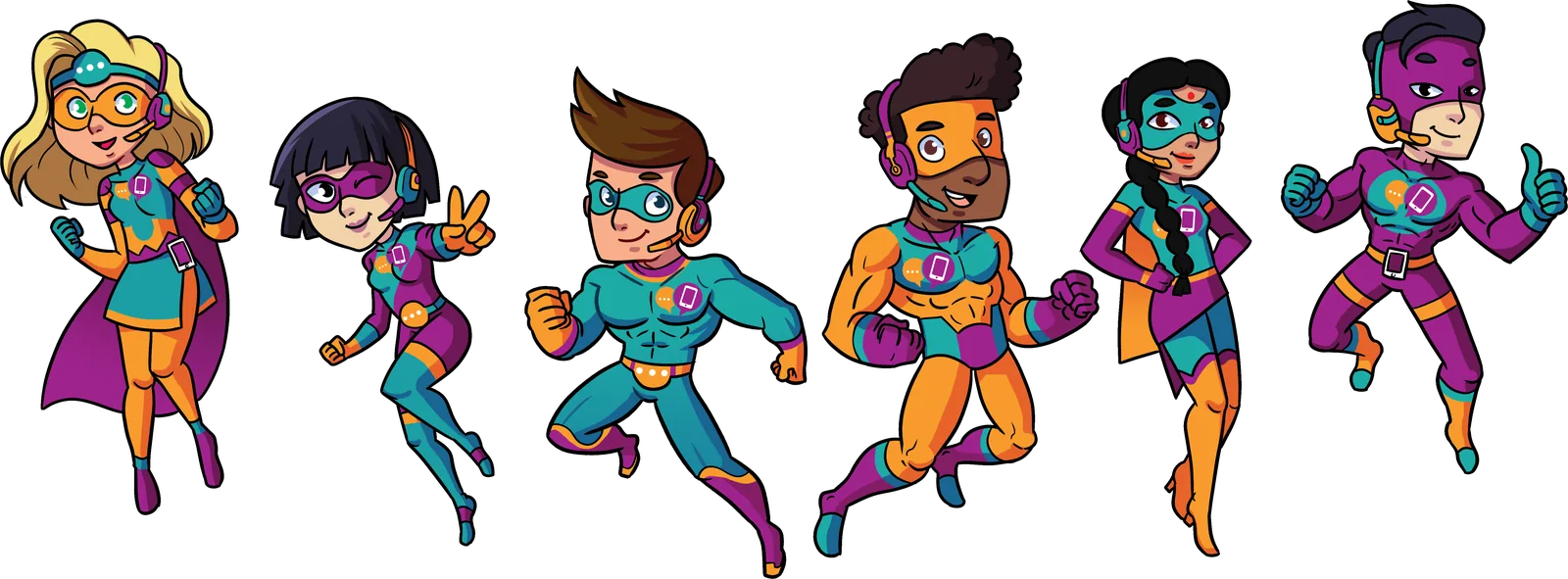 Illustration hey contact heroes
